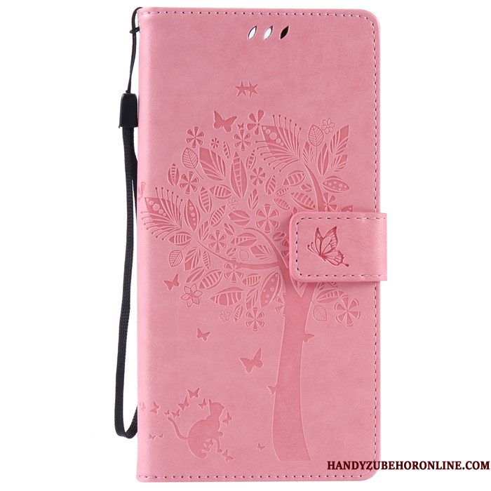 Hoesje Sony Xperia 5 Folio Telefoon Anti-fall, Hoes Sony Xperia 5 Leer Rood