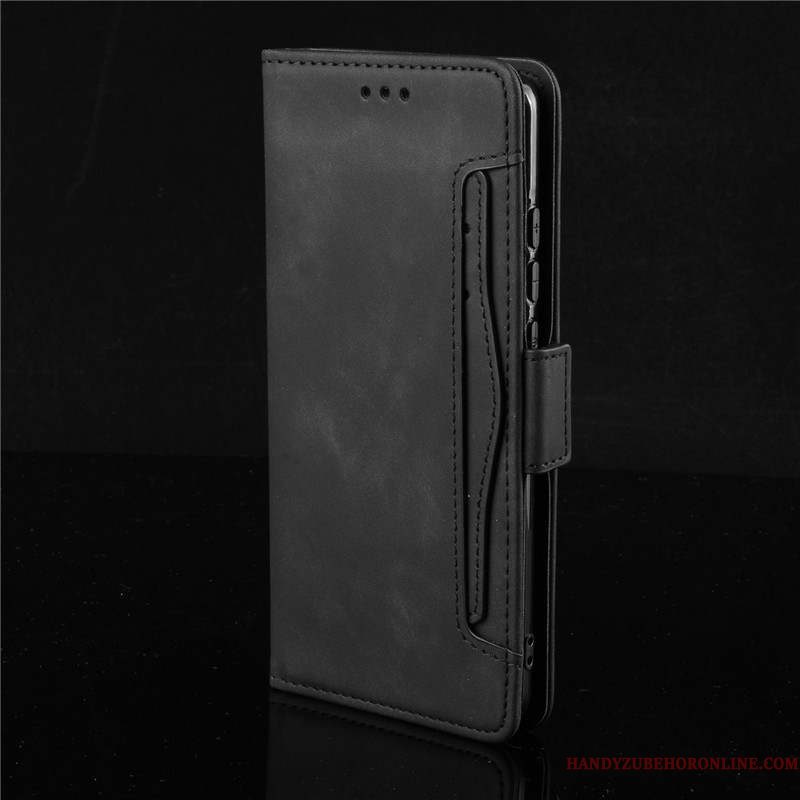 Hoesje Sony Xperia 5 Leer Zwart Kaart, Hoes Sony Xperia 5 Bescherming Telefoon