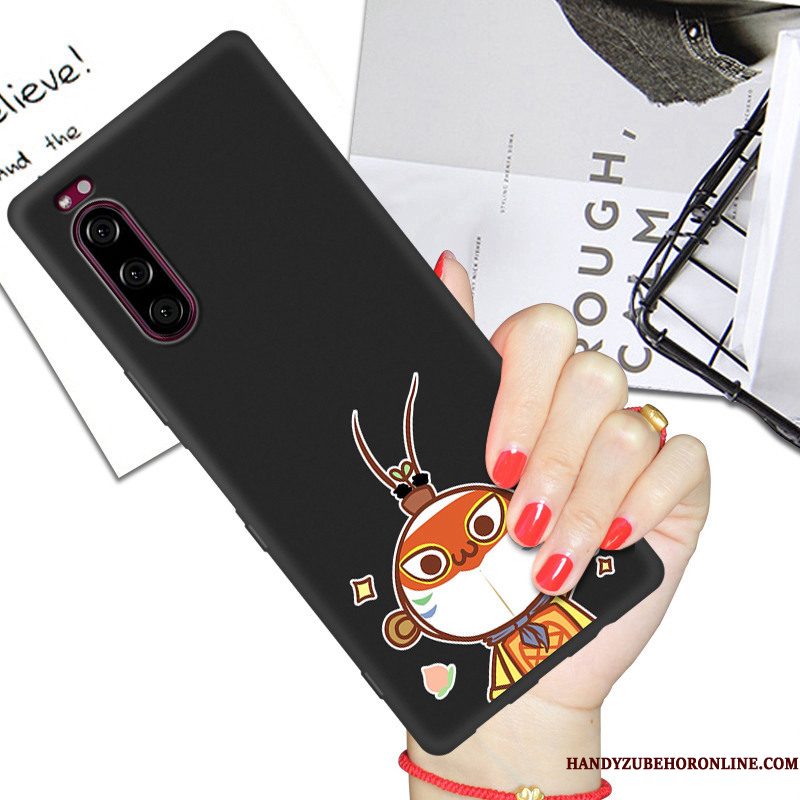 Hoesje Sony Xperia 5 Siliconen Lovers Net Red, Hoes Sony Xperia 5 Bescherming Zwart Anti-fall