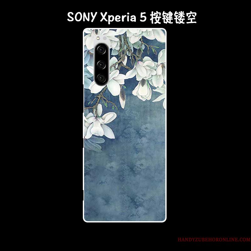 Hoesje Sony Xperia 5 Siliconen Olieverfschilderij Kunst, Hoes Sony Xperia 5 Zacht Telefoon Anti-fall