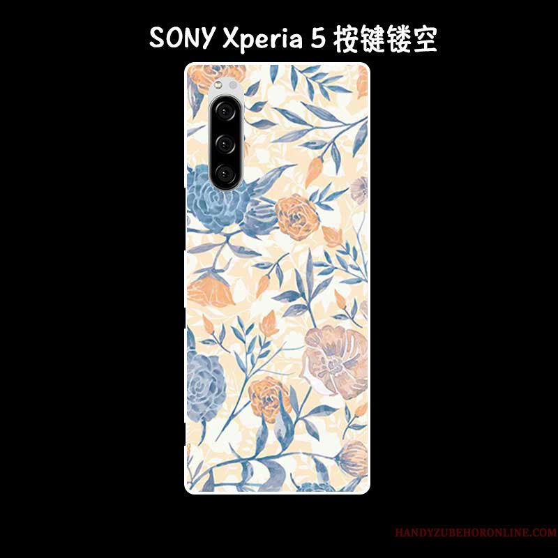 Hoesje Sony Xperia 5 Siliconen Olieverfschilderij Kunst, Hoes Sony Xperia 5 Zacht Telefoon Anti-fall
