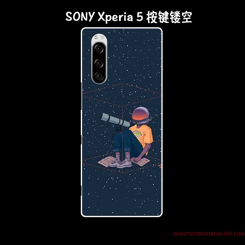 Hoesje Sony Xperia 5 Siliconen Olieverfschilderij Kunst, Hoes Sony Xperia 5 Zacht Telefoon Anti-fall