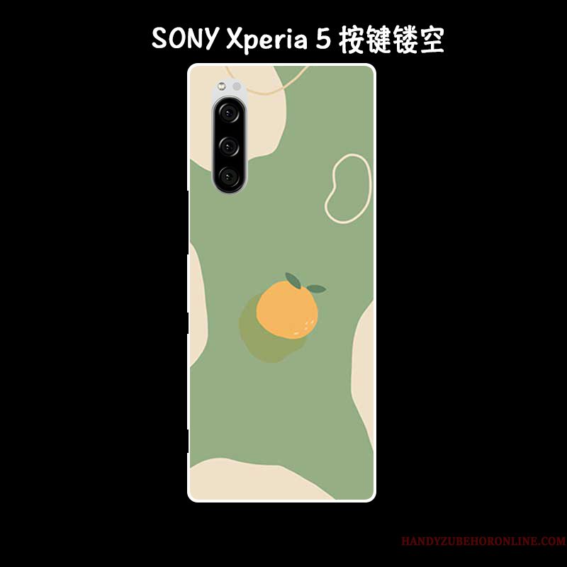 Hoesje Sony Xperia 5 Siliconen Olieverfschilderij Kunst, Hoes Sony Xperia 5 Zacht Telefoon Anti-fall