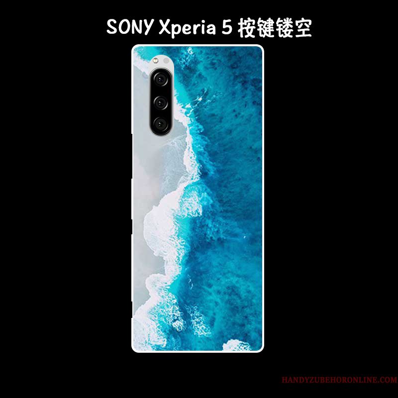 Hoesje Sony Xperia 5 Siliconen Olieverfschilderij Kunst, Hoes Sony Xperia 5 Zacht Telefoon Anti-fall