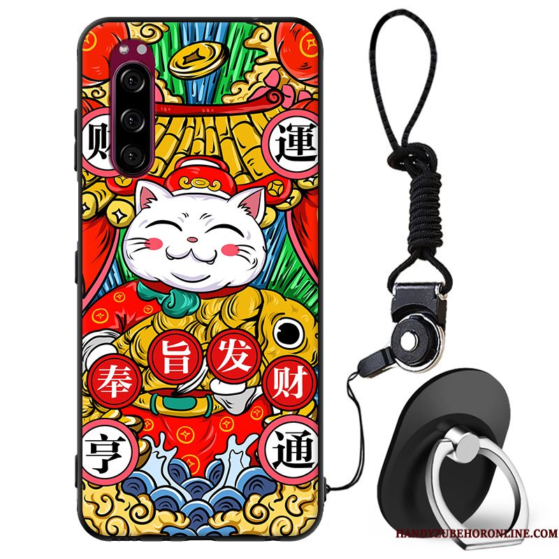 Hoesje Sony Xperia 5 Zacht Anti-fall Chinese Stijl, Hoes Sony Xperia 5 Zakken Telefoon Trend