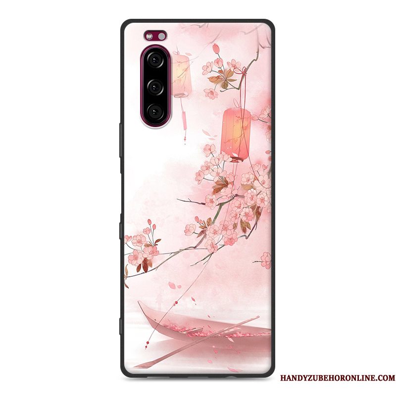 Hoesje Sony Xperia 5 Zakken Trendtelefoon, Hoes Sony Xperia 5 Bescherming Roze Chinese Stijl