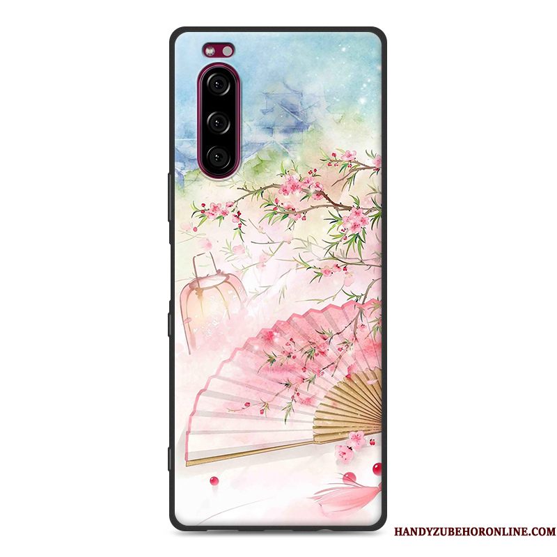 Hoesje Sony Xperia 5 Zakken Trendtelefoon, Hoes Sony Xperia 5 Bescherming Roze Chinese Stijl