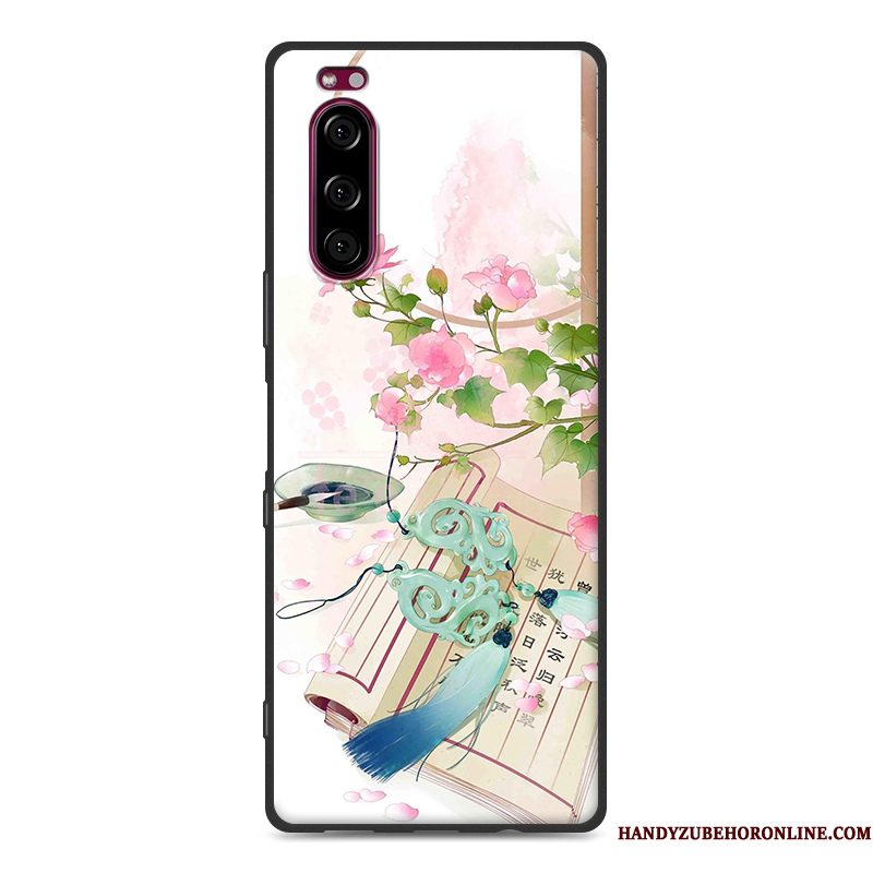 Hoesje Sony Xperia 5 Zakken Trendtelefoon, Hoes Sony Xperia 5 Bescherming Roze Chinese Stijl