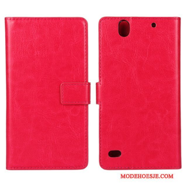 Hoesje Sony Xperia C4 Leer Blauw Zwart, Hoes Sony Xperia C4 Bescherming Telefoon