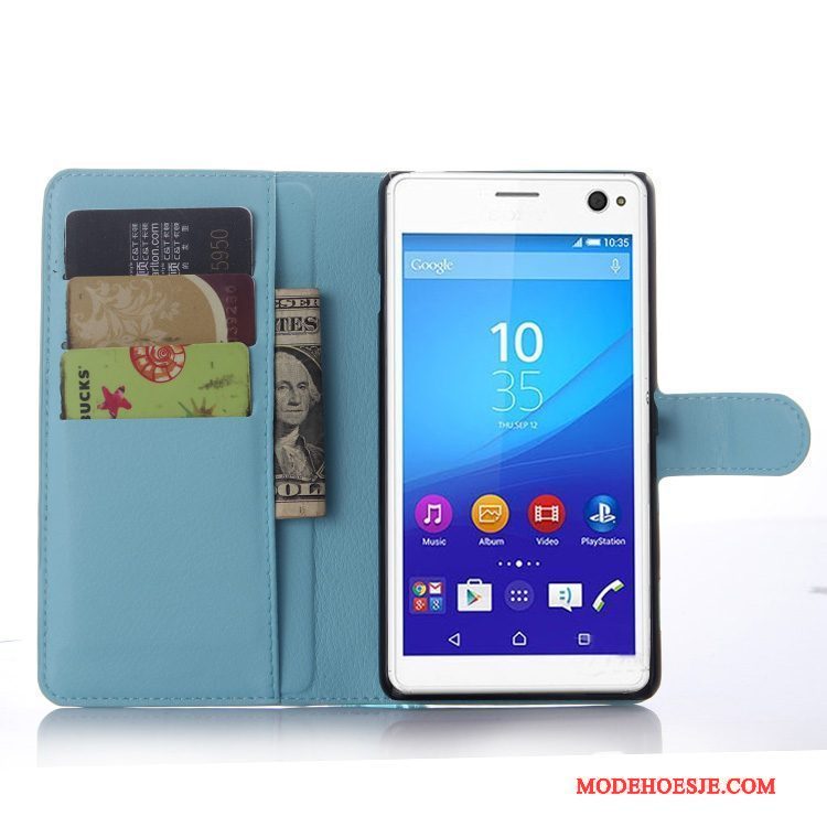 Hoesje Sony Xperia C4 Leer Grijstelefoon, Hoes Sony Xperia C4 Bescherming