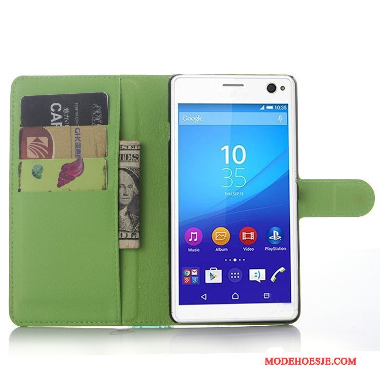 Hoesje Sony Xperia C4 Leer Grijstelefoon, Hoes Sony Xperia C4 Bescherming