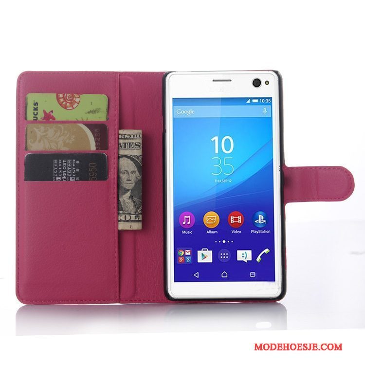 Hoesje Sony Xperia C4 Leer Grijstelefoon, Hoes Sony Xperia C4 Bescherming