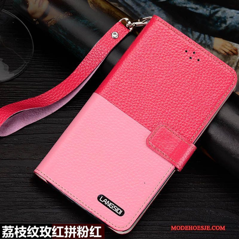 Hoesje Sony Xperia C5 Ultra Dual Folio Telefoon Roze, Hoes Sony Xperia C5 Ultra Dual Leer