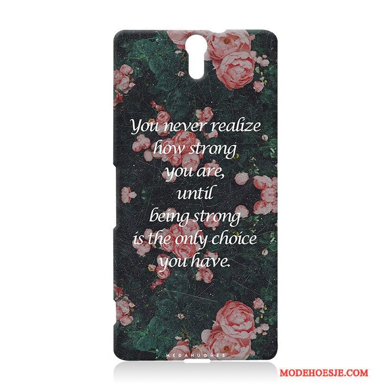 Hoesje Sony Xperia C5 Ultra Dual Spotprent Anti-fall Hard, Hoes Sony Xperia C5 Ultra Dual Reliëf Telefoon Blauw