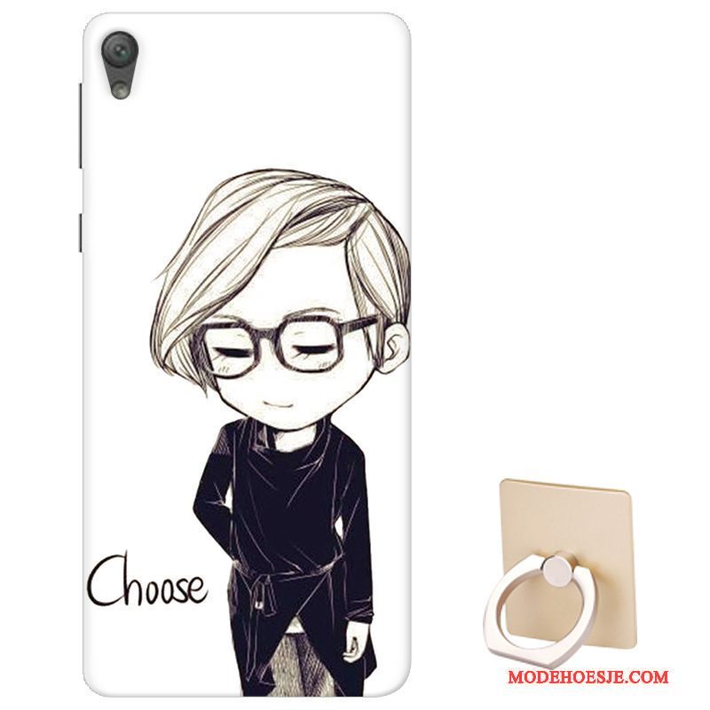 Hoesje Sony Xperia E5 Spotprent Patroontelefoon, Hoes Sony Xperia E5 Zacht Pas Lichtblauw