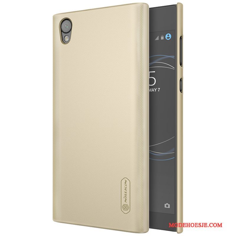 Hoesje Sony Xperia L1 Bescherming Telefoon Goud, Hoes Sony Xperia L1 Schrobben Zwart