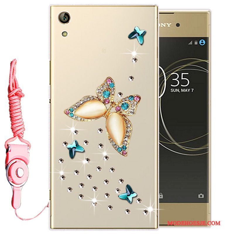 Hoesje Sony Xperia L1 Siliconen Telefoon Goud, Hoes Sony Xperia L1 Zacht