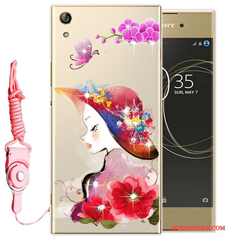 Hoesje Sony Xperia L1 Siliconen Telefoon Goud, Hoes Sony Xperia L1 Zacht