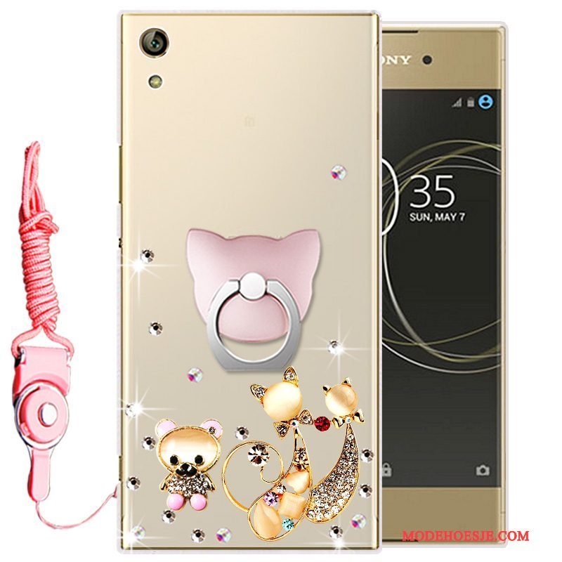 Hoesje Sony Xperia L1 Siliconen Telefoon Goud, Hoes Sony Xperia L1 Zacht