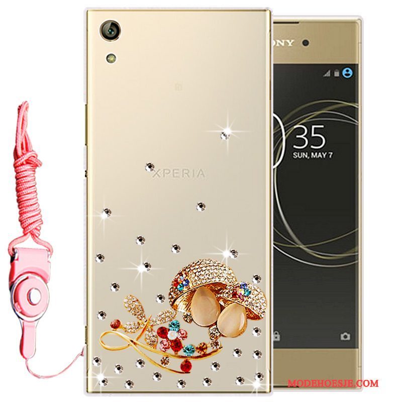 Hoesje Sony Xperia L1 Siliconen Telefoon Goud, Hoes Sony Xperia L1 Zacht