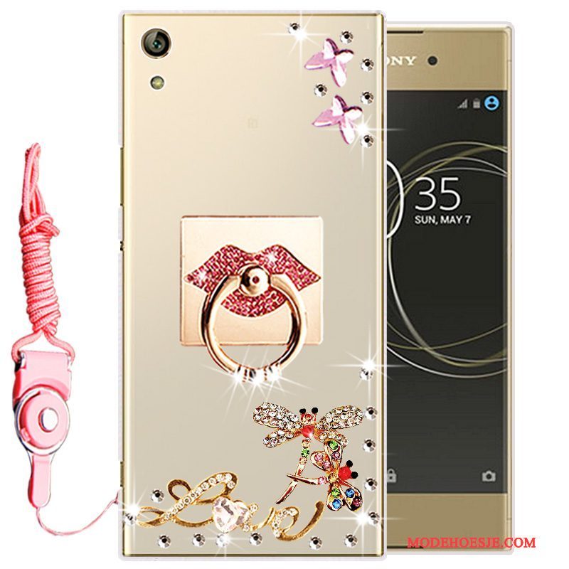 Hoesje Sony Xperia L1 Siliconen Telefoon Goud, Hoes Sony Xperia L1 Zacht