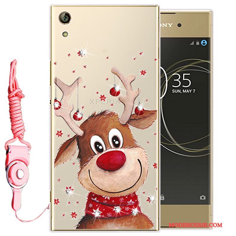 Hoesje Sony Xperia L1 Siliconen Telefoon Goud, Hoes Sony Xperia L1 Zacht