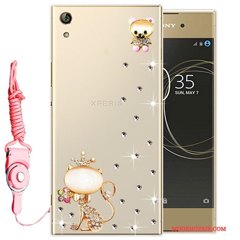 Hoesje Sony Xperia L1 Siliconen Telefoon Goud, Hoes Sony Xperia L1 Zacht