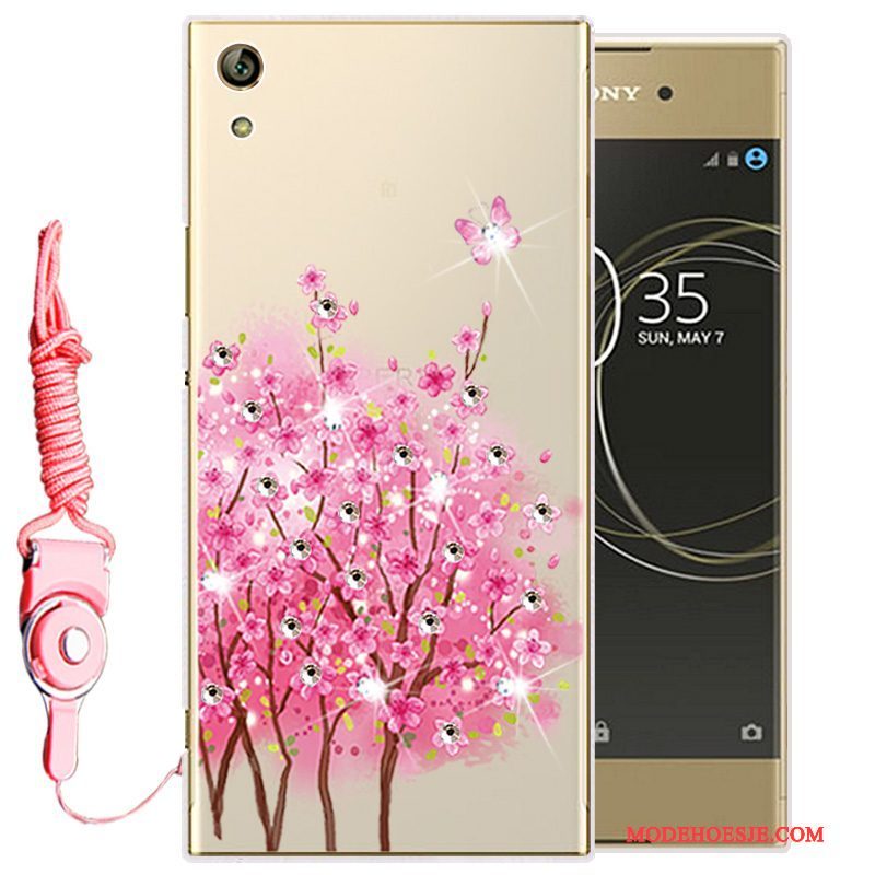 Hoesje Sony Xperia L1 Siliconen Telefoon Goud, Hoes Sony Xperia L1 Zacht