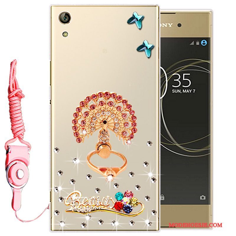 Hoesje Sony Xperia L1 Siliconen Telefoon Goud, Hoes Sony Xperia L1 Zacht