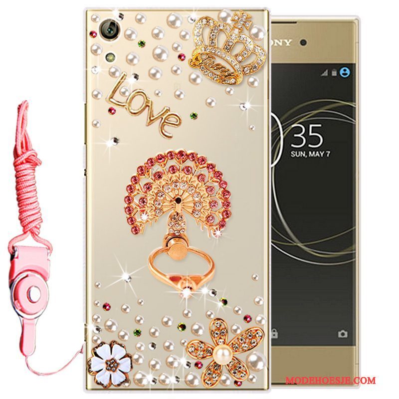 Hoesje Sony Xperia L1 Siliconen Telefoon Goud, Hoes Sony Xperia L1 Zacht