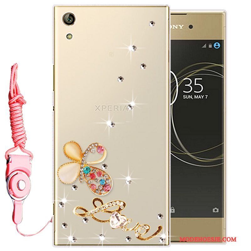 Hoesje Sony Xperia L1 Siliconen Telefoon Goud, Hoes Sony Xperia L1 Zacht