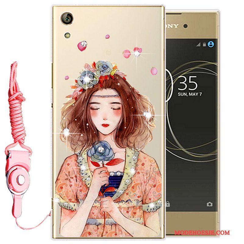 Hoesje Sony Xperia L1 Siliconen Telefoon Goud, Hoes Sony Xperia L1 Zacht