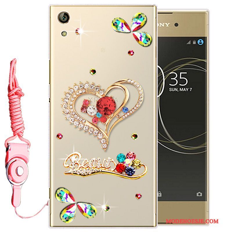 Hoesje Sony Xperia L1 Siliconen Telefoon Goud, Hoes Sony Xperia L1 Zacht