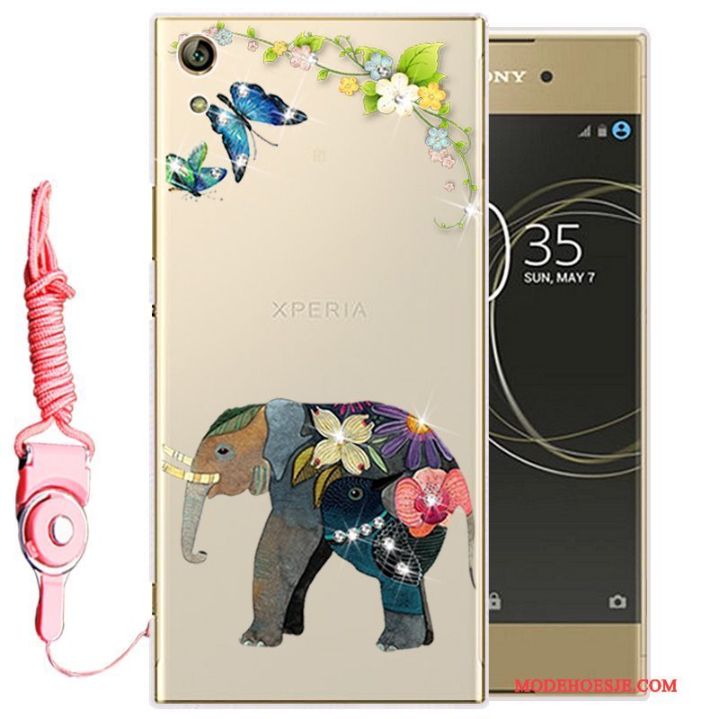 Hoesje Sony Xperia L1 Siliconen Telefoon Goud, Hoes Sony Xperia L1 Zacht