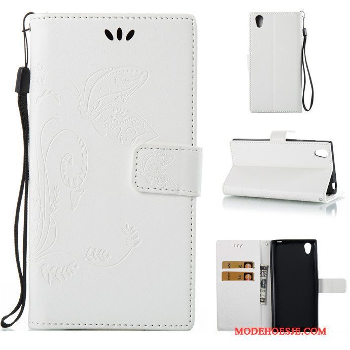 Hoesje Sony Xperia L1 Zacht Telefoon Hanger, Hoes Sony Xperia L1 Folio Rood