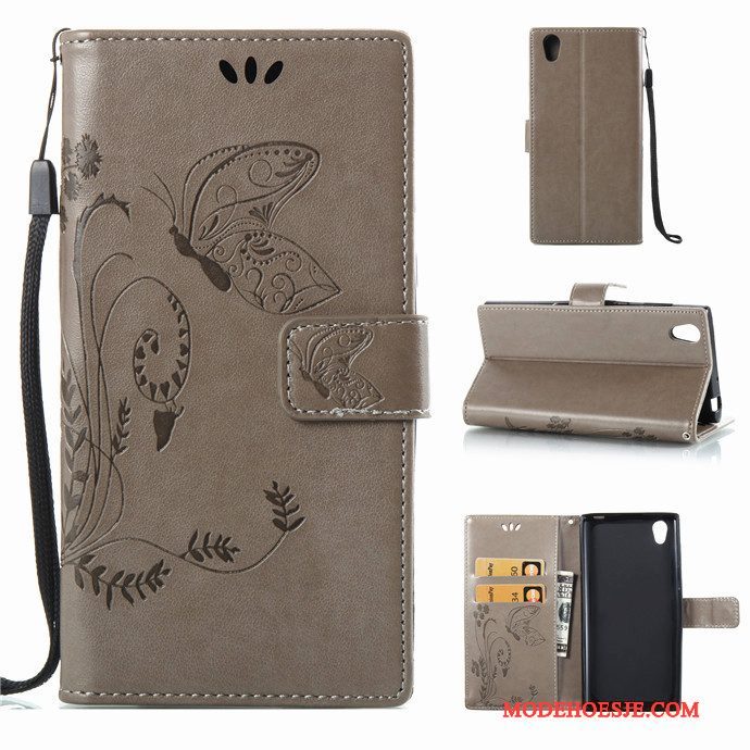 Hoesje Sony Xperia L1 Zacht Telefoon Hanger, Hoes Sony Xperia L1 Folio Rood