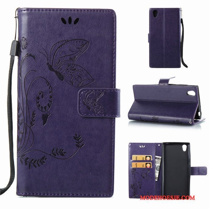 Hoesje Sony Xperia L1 Zacht Telefoon Hanger, Hoes Sony Xperia L1 Folio Rood