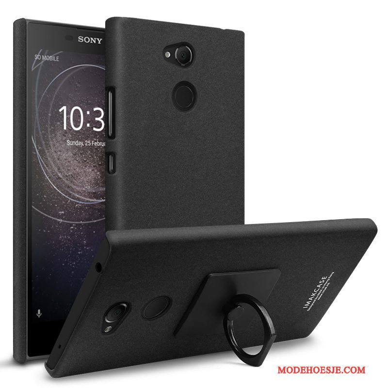 Hoesje Sony Xperia L2 Scheppend Zwarttelefoon, Hoes Sony Xperia L2 Ondersteuning Schrobben Ring