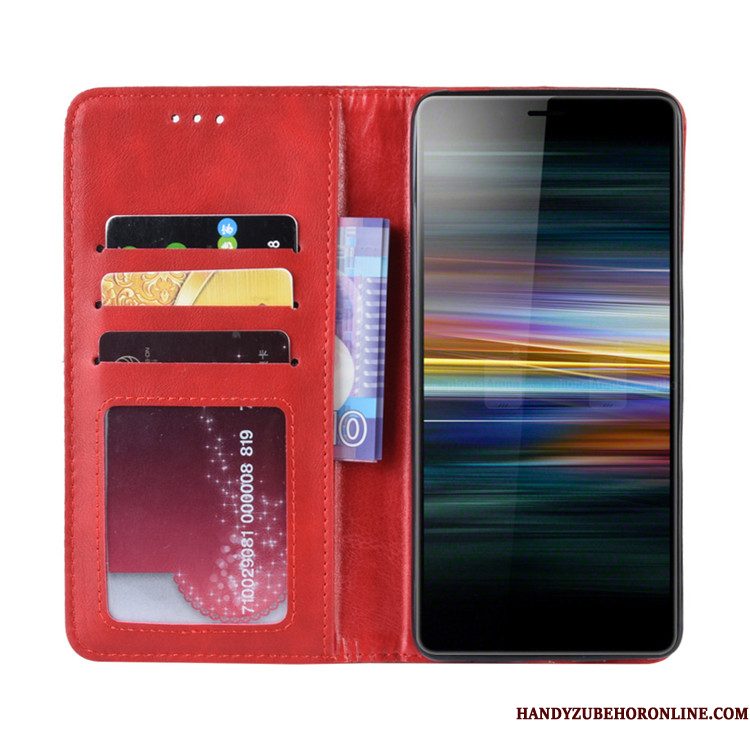 Hoesje Sony Xperia L3 Bescherming Magnetischtelefoon, Hoes Sony Xperia L3 Folio Zwart