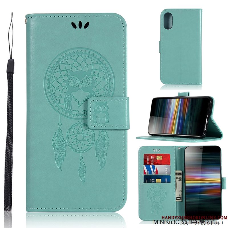 Hoesje Sony Xperia L3 Bescherming Windtelefoon, Hoes Sony Xperia L3 Portemonnee Mooie Blauw