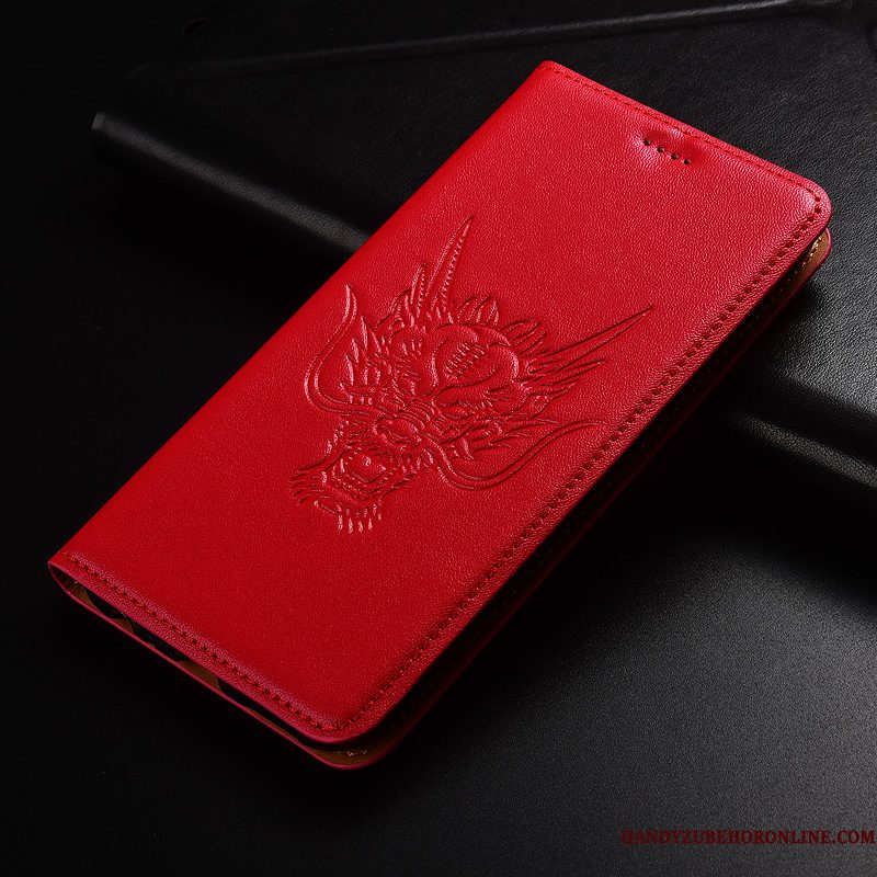 Hoesje Sony Xperia L3 Folio Telefoon Patroon, Hoes Sony Xperia L3 Leer Geel Dragon Patroon