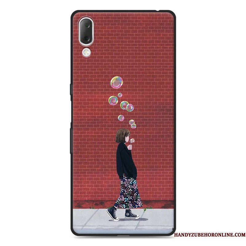 Hoesje Sony Xperia L3 Siliconen Schrobben Net Red, Hoes Sony Xperia L3 Zacht Telefoon Vers
