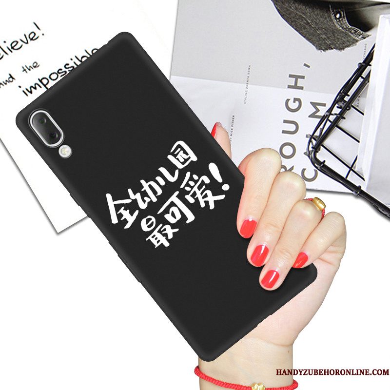 Hoesje Sony Xperia L3 Spotprent Zwart Persoonlijk, Hoes Sony Xperia L3 Scheppend Telefoon