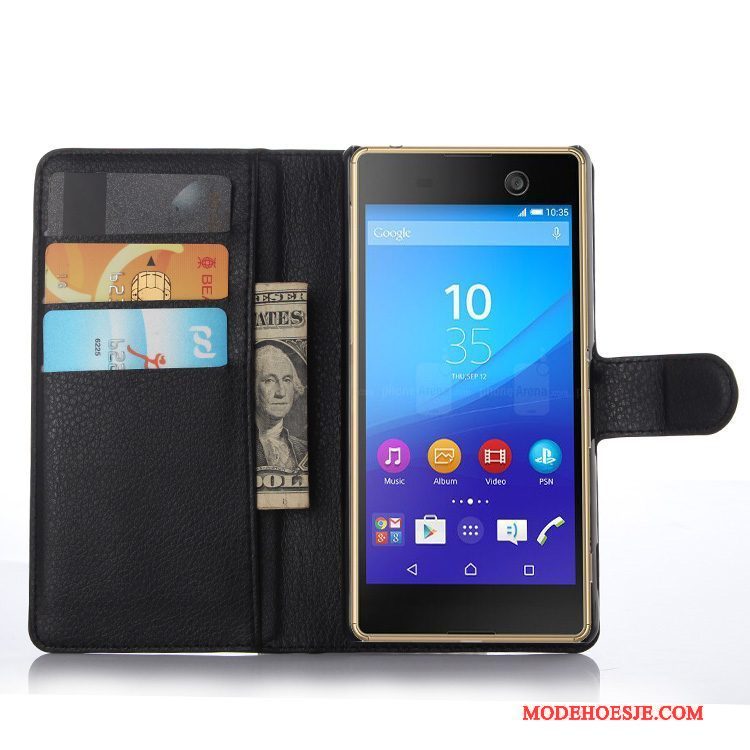 Hoesje Sony Xperia M5 Dual Leer Telefoon, Hoes Sony Xperia M5 Dual Bescherming