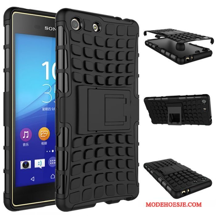 Hoesje Sony Xperia M5 Dual Ondersteuning Patroon Anti-fall, Hoes Sony Xperia M5 Dual Bescherming Telefoon Groen