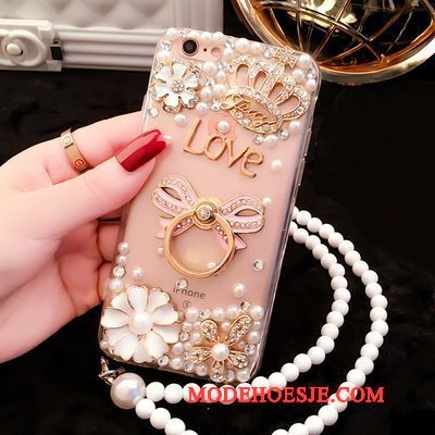 Hoesje Sony Xperia M5 Dual Strass Telefoon Roze, Hoes Sony Xperia M5 Dual Bescherming Trend Anti-fall