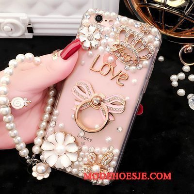 Hoesje Sony Xperia M5 Dual Strass Telefoon Roze, Hoes Sony Xperia M5 Dual Bescherming Trend Anti-fall