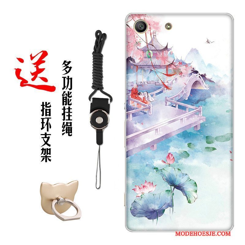 Hoesje Sony Xperia M5 Dual Zacht Chinese Stijltelefoon, Hoes Sony Xperia M5 Dual Siliconen Bloemen Pas