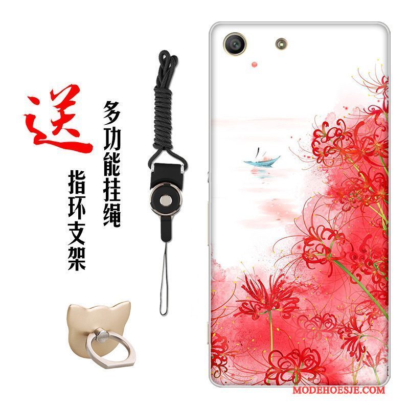 Hoesje Sony Xperia M5 Dual Zacht Chinese Stijltelefoon, Hoes Sony Xperia M5 Dual Siliconen Bloemen Pas