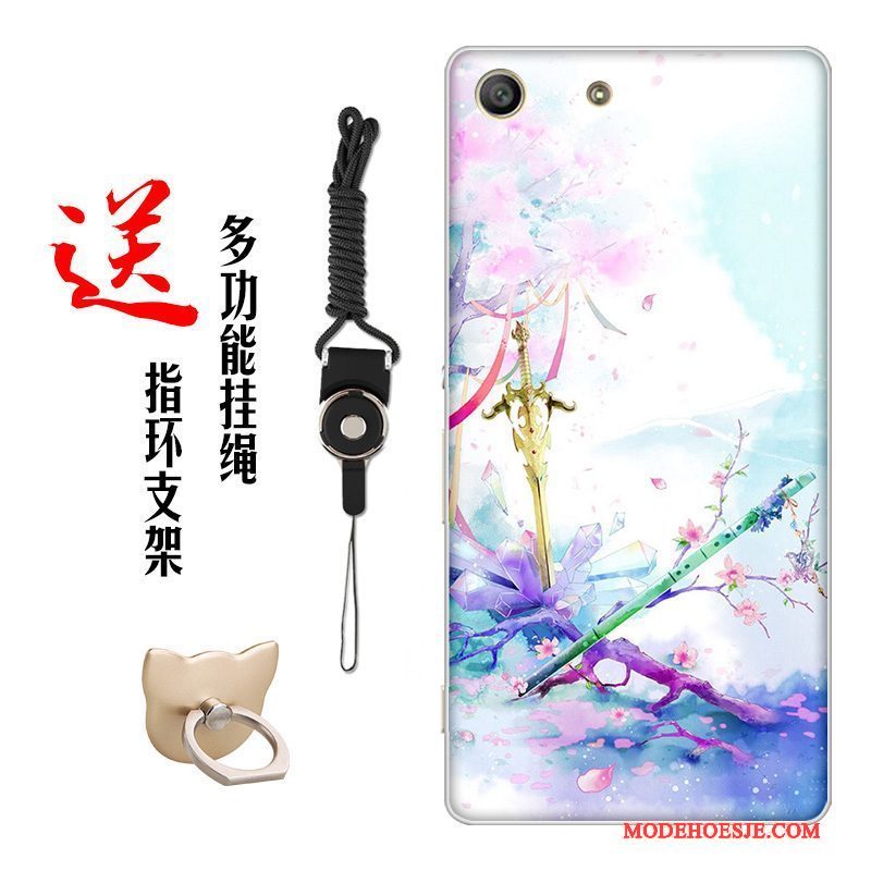 Hoesje Sony Xperia M5 Dual Zacht Chinese Stijltelefoon, Hoes Sony Xperia M5 Dual Siliconen Bloemen Pas